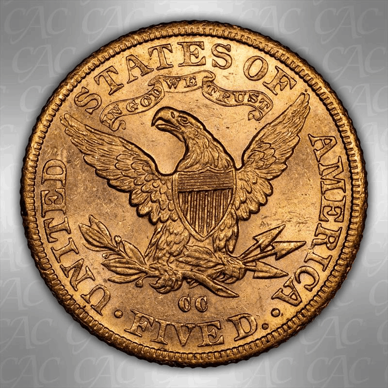 1891-CC $5 CACG MS 61