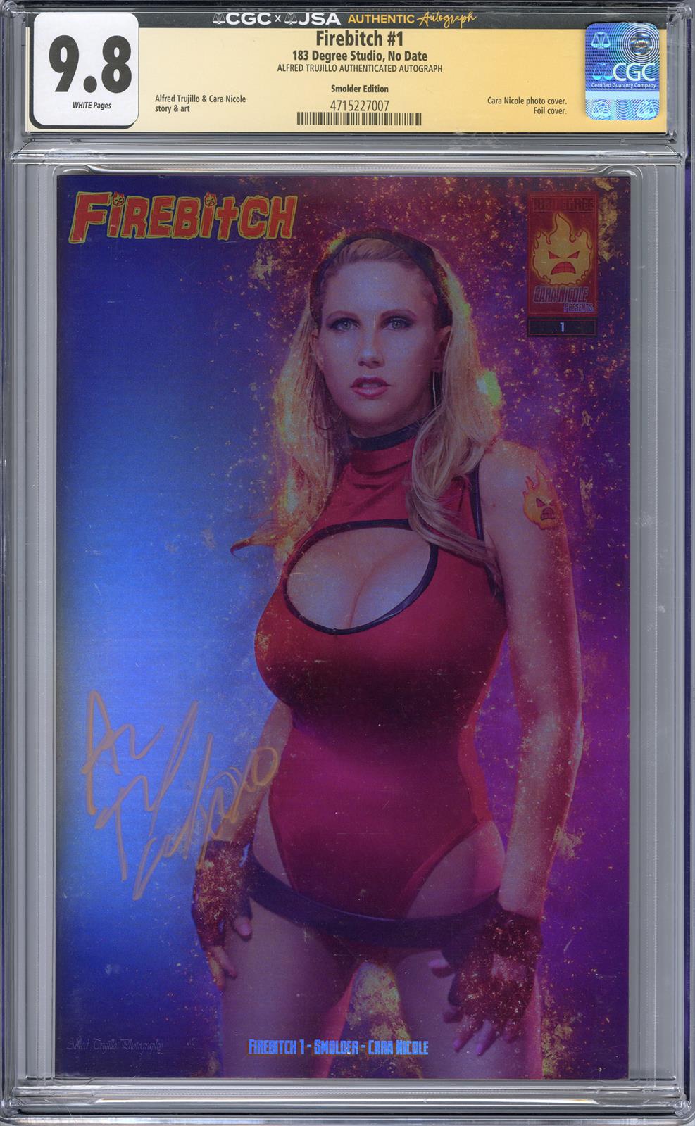 Firebitch #1 CGCxJSA (183 Degree Studio) Signed by Alfred Trujillo (Smolder Edition) 