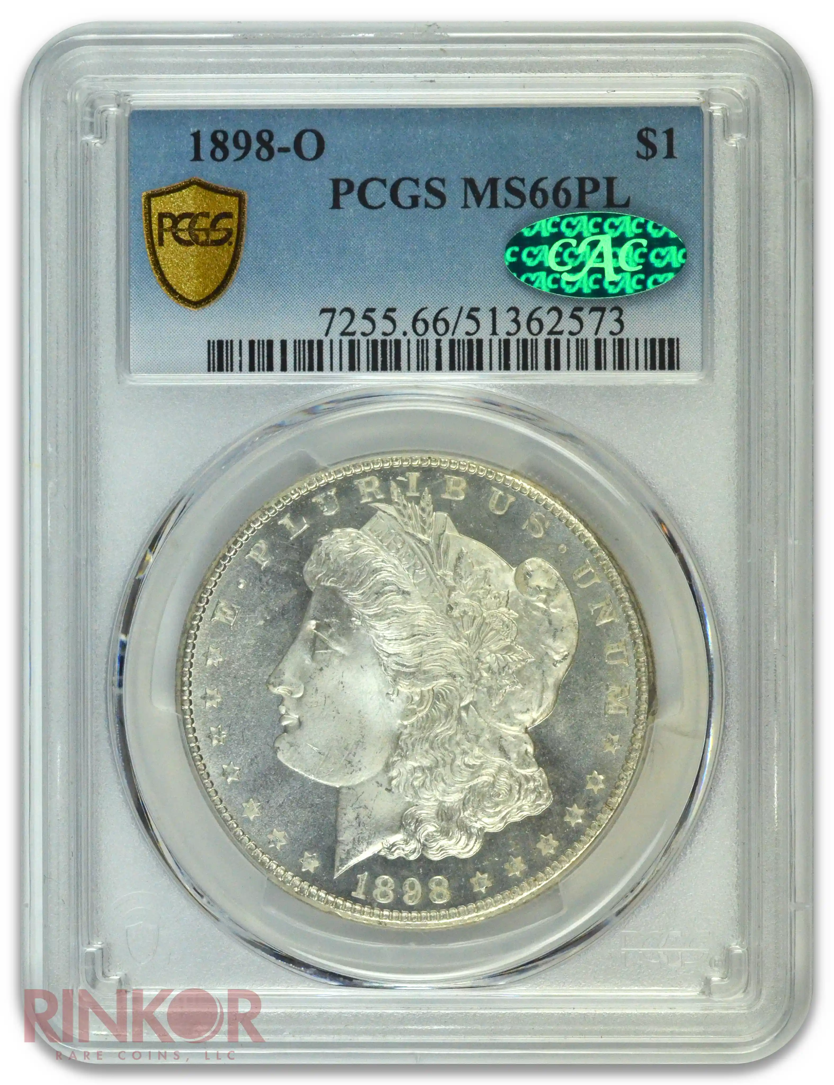 1898-O $1 Morgan Dollar PCGS MS 66 PL CAC