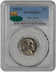 1919-D Buffalo PCGS CAC MS 64+
