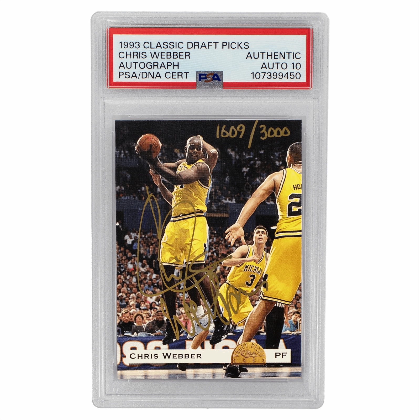 1993 Classic Draft Picks Chris Webber Autograph #PSA Authentic AUTO 10