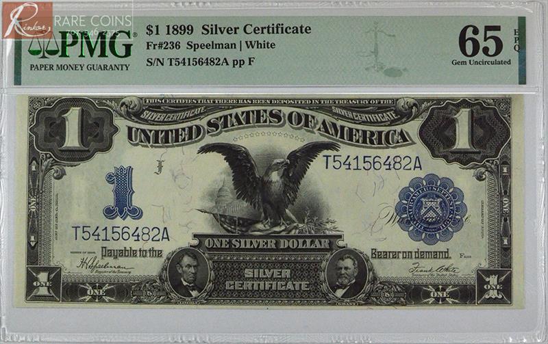 1899 $1 Fr. 236 Silver Certificate PMG CU 65 EPQ
