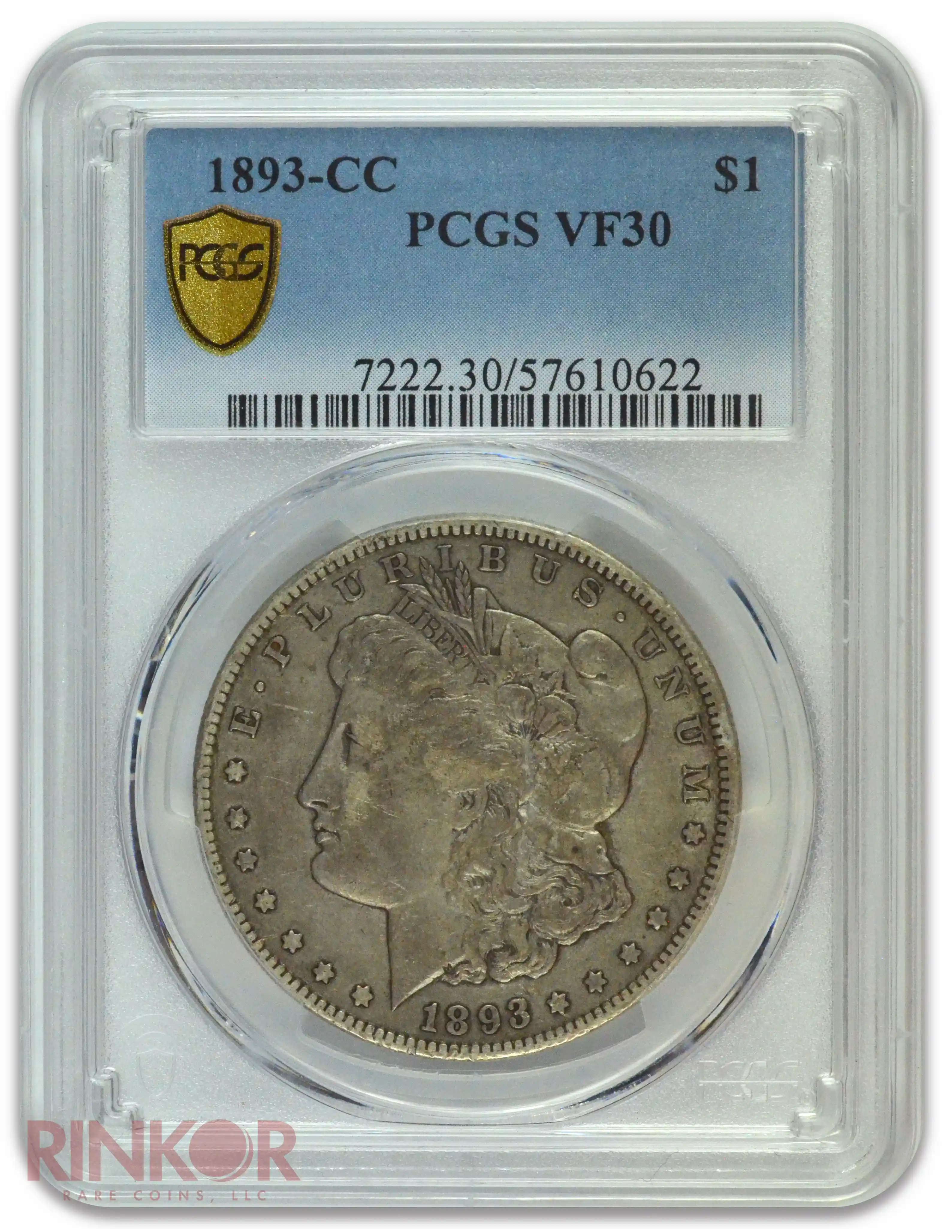 1893-CC $1 Morgan Dollar PCGS VF-30