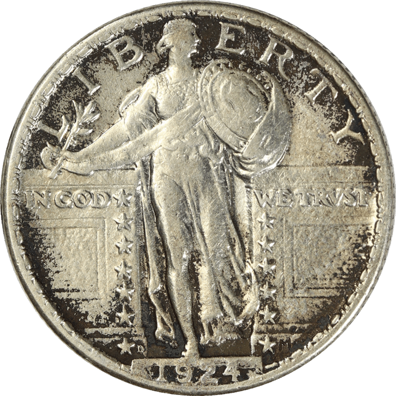 1924-D Standing Liberty Quarter 25c,  Extra Fine