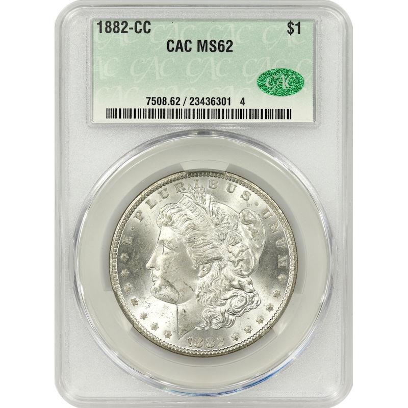 1882-CC $1 Morgan Silver Dollar CACG MS62 CAC