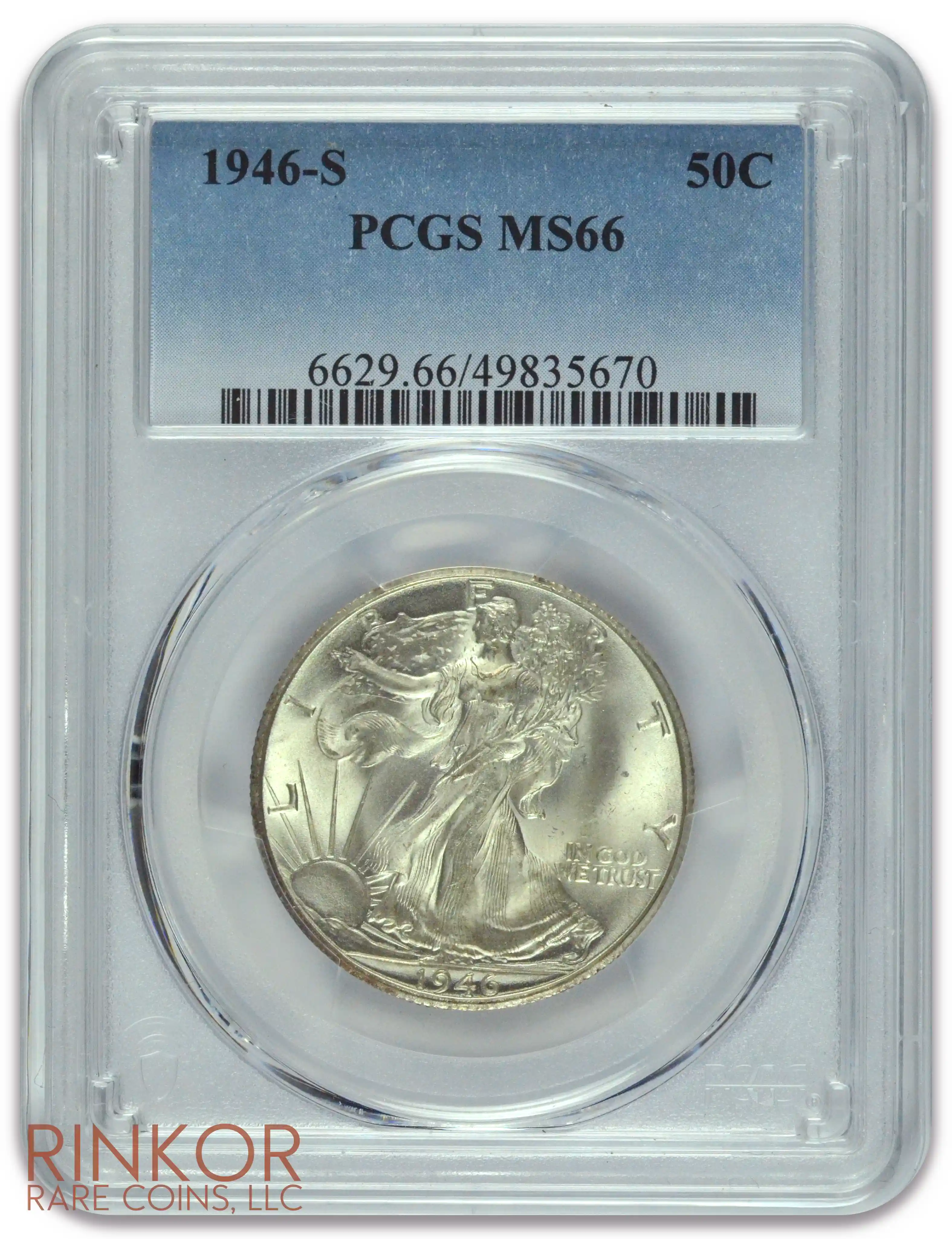 1946-S Walking Liberty PCGS MS 66