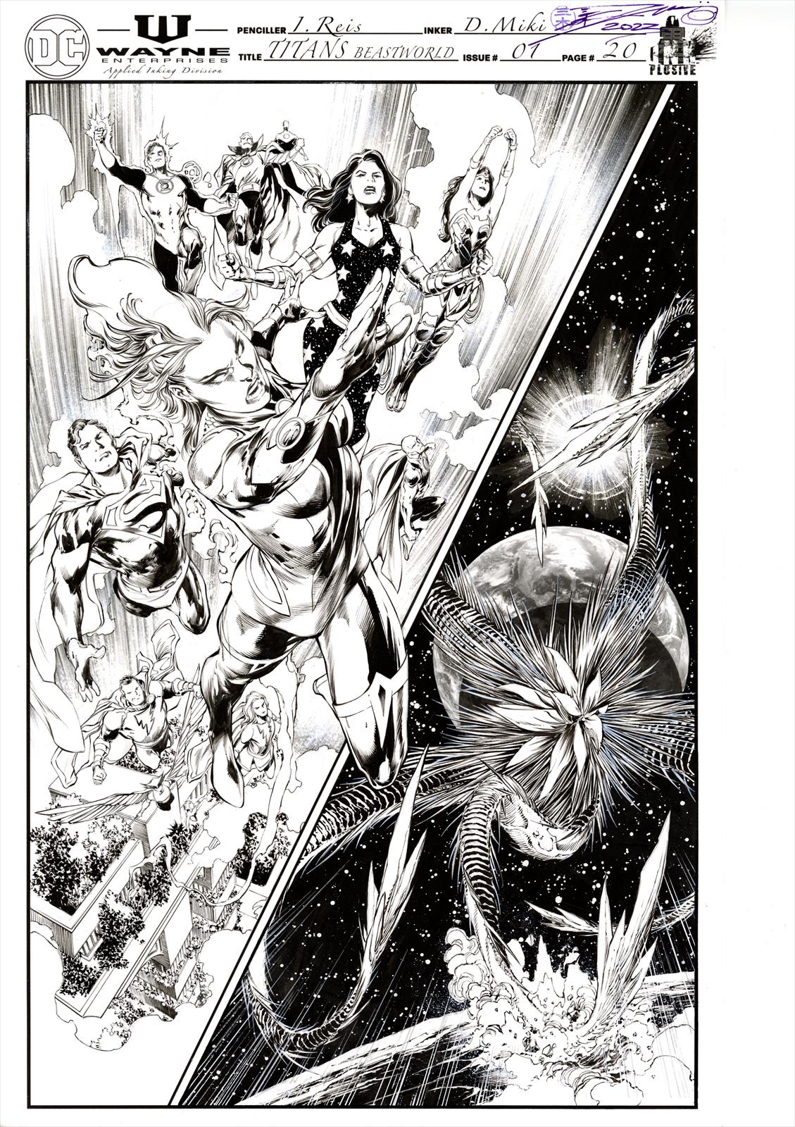 Titans: Beastworld #1 Page 20 Artist:  Ivan Reis (Penciller) ,  Danny Miki (Inker) Media Type: Pen and Ink Art Type: Interior Page 