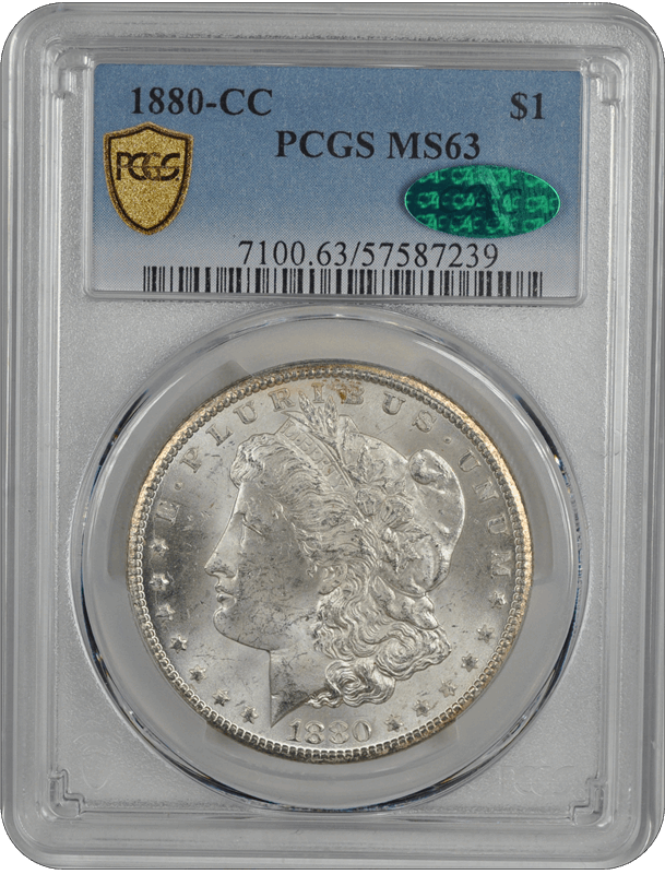 1880-CC Morgan PCGS CAC MS 63