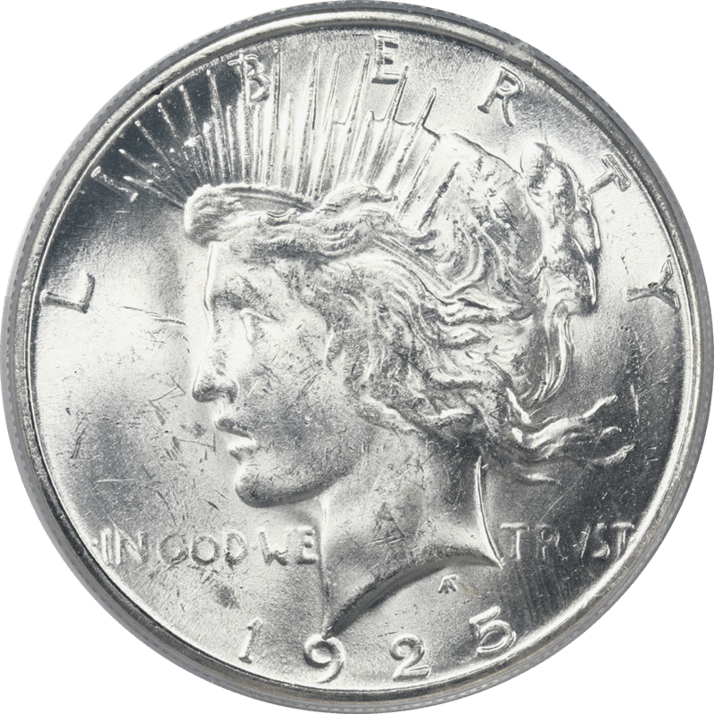 1925-S Peace Silver Dollar, PCGS MS63 - Nice White Coin