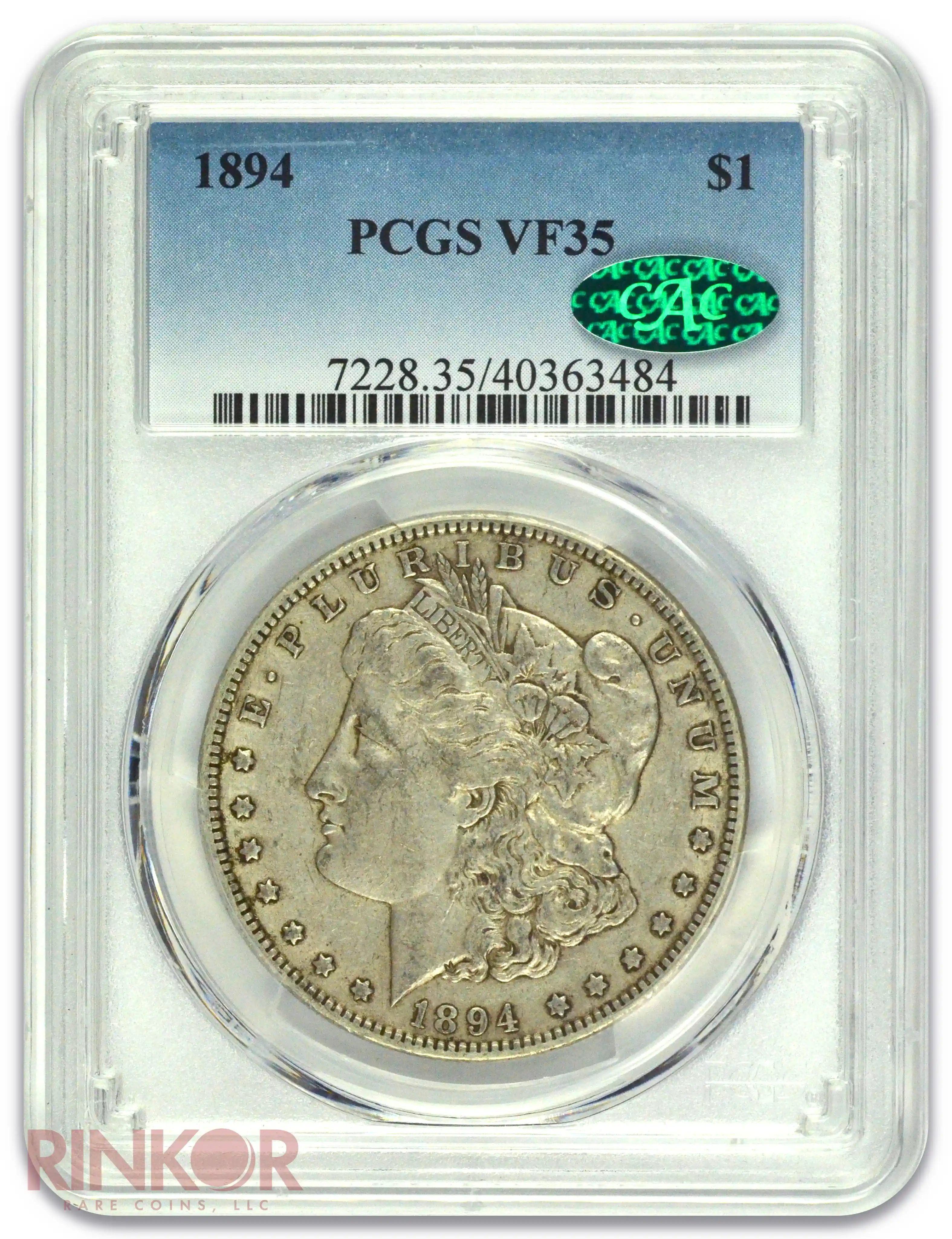 1894 $1 Morgan Dollar PCGS VF-35 CAC