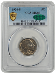 1920-S Buffalo PCGS CAC MS 65