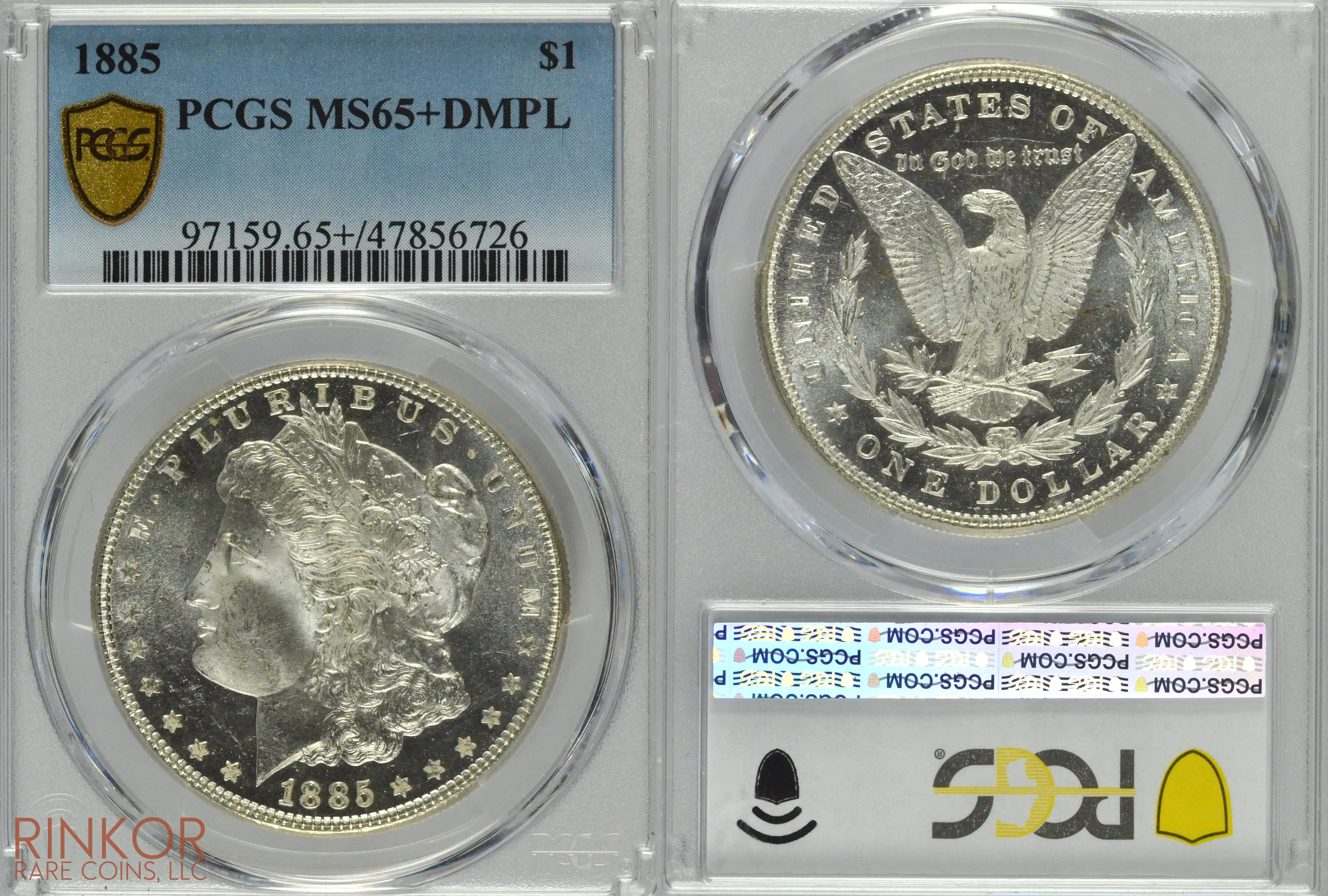 1885 $1 PCGS MS 65+ DMPL