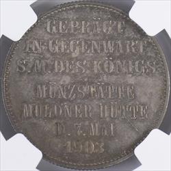 1903 Germany 2 Mark NGC PF63 Saxony Muldner Hutte Mint Visit 