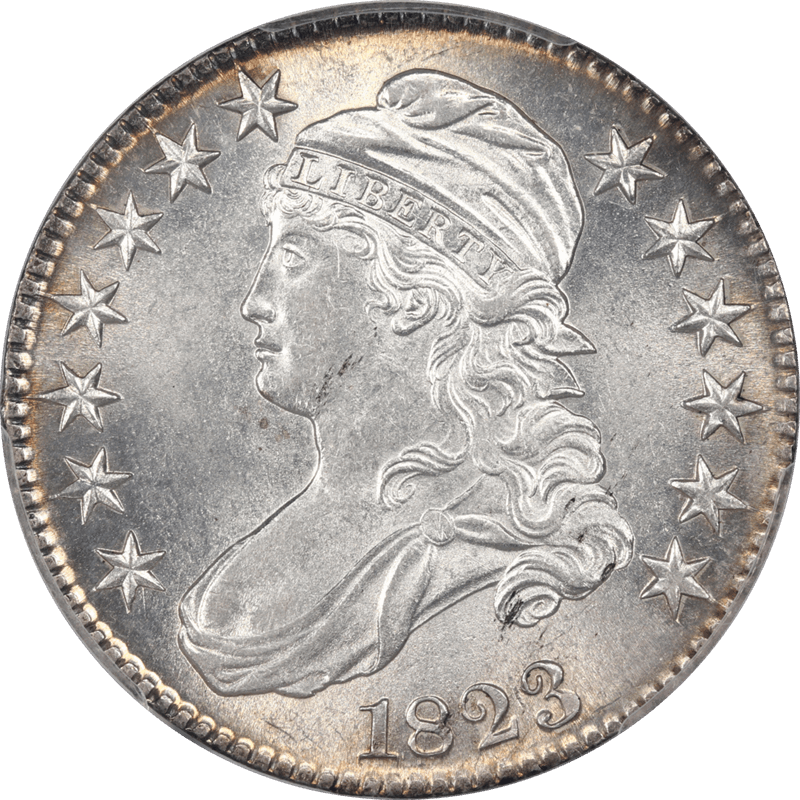 1823 Capped Bust Half Dollar 50c PCGS MS62 Ultra Frosty White 