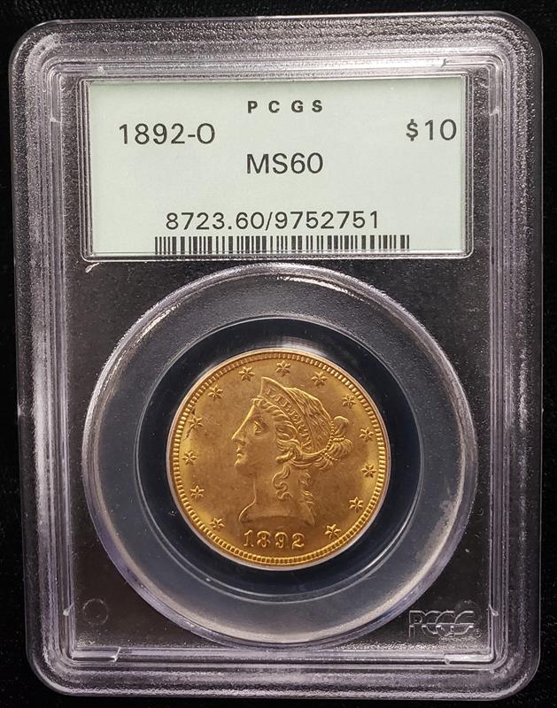 1892-O Liberty Head PCGS MS60 OGH