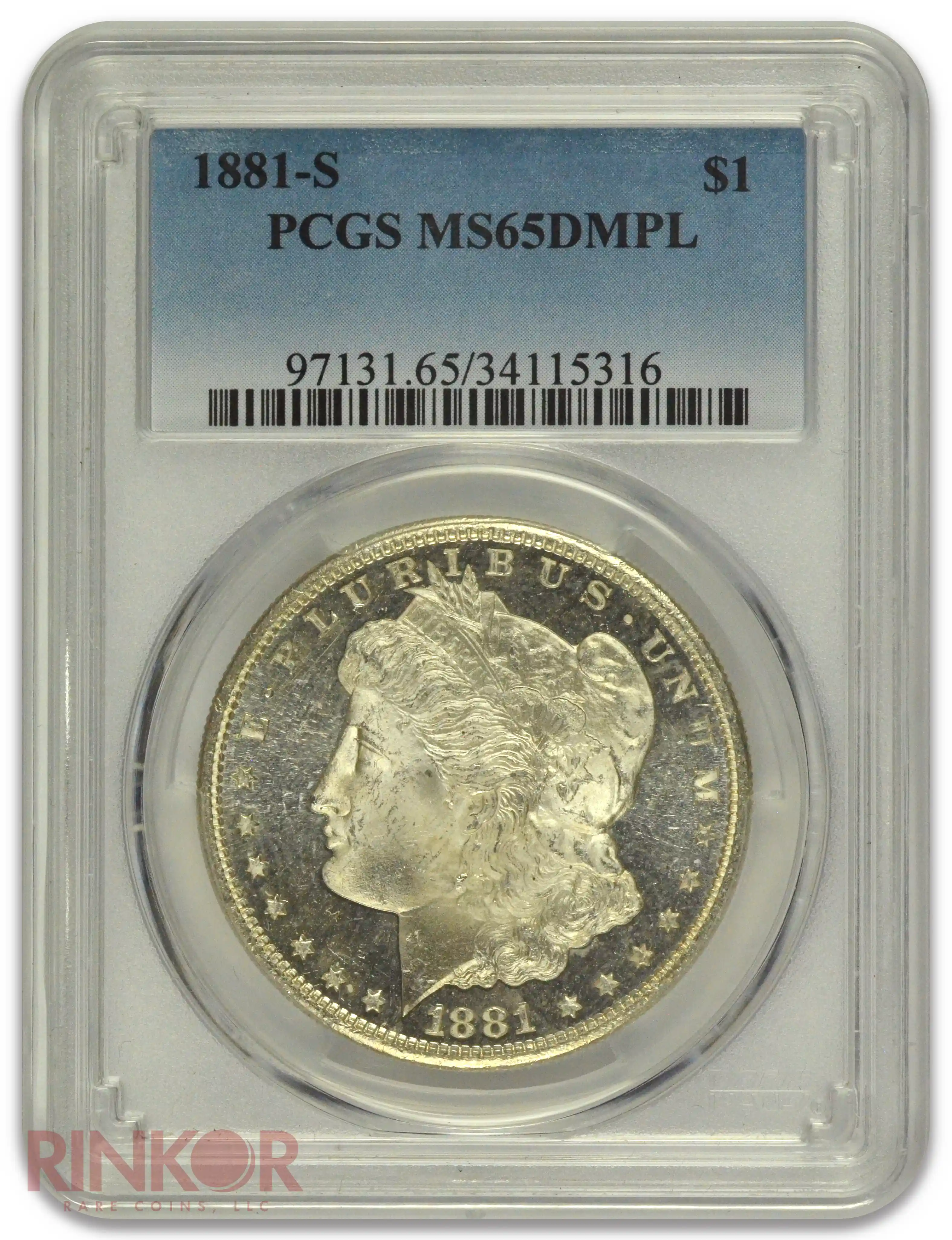 1881-S $1 Morgan Dollar PCGS MS 65 DMPL