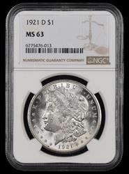 1921 D $1 NGC MS63 MS63