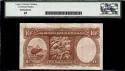 New Zealand Reserve Bank 10 Shillings ND 1940-55 Very Fine 20 