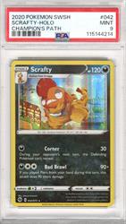 2020 Pokemon SWSH Champions Path Scrafty Holo #042 PSA MINT 9 