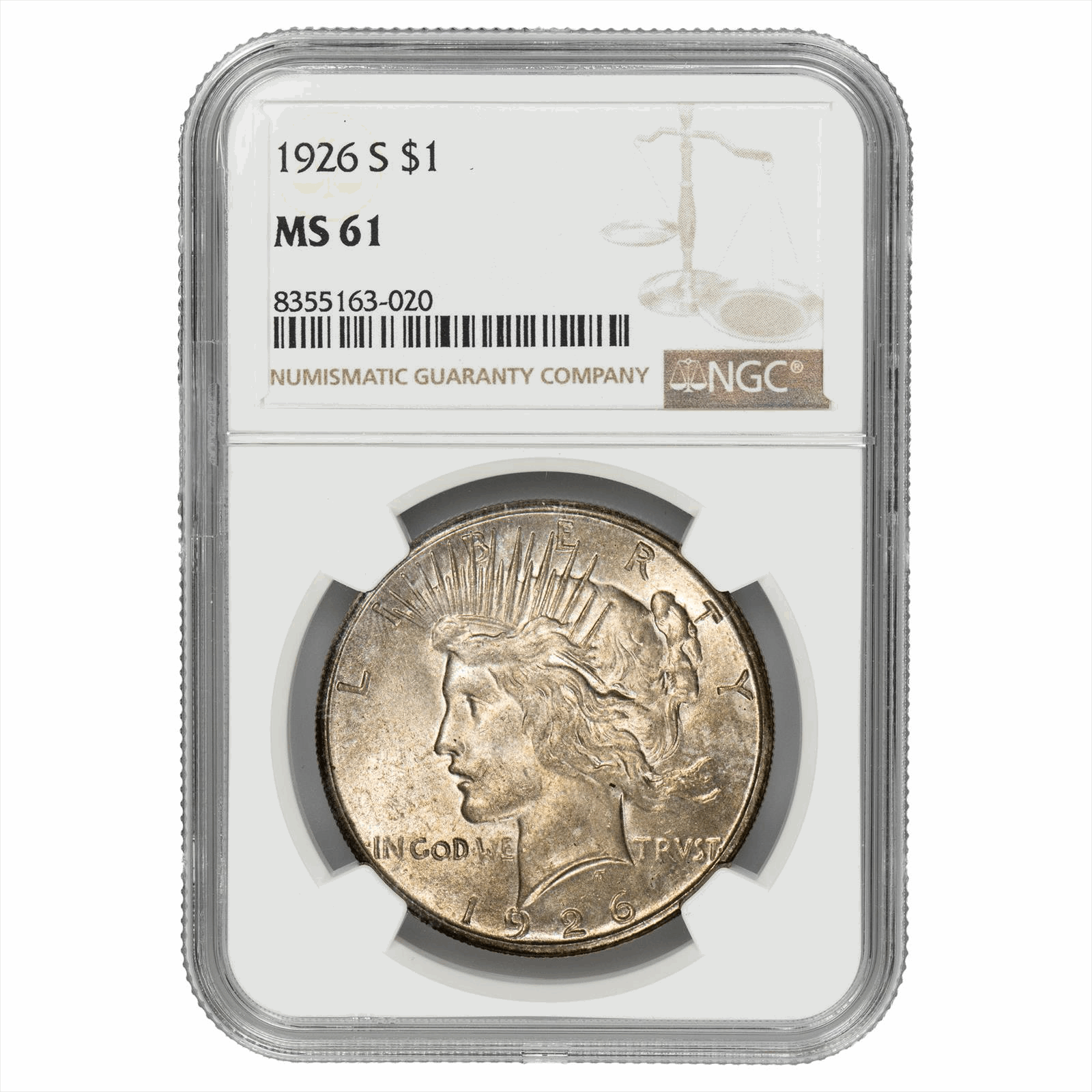1926-S Silver Peace Dollar $1 NGC MS 61