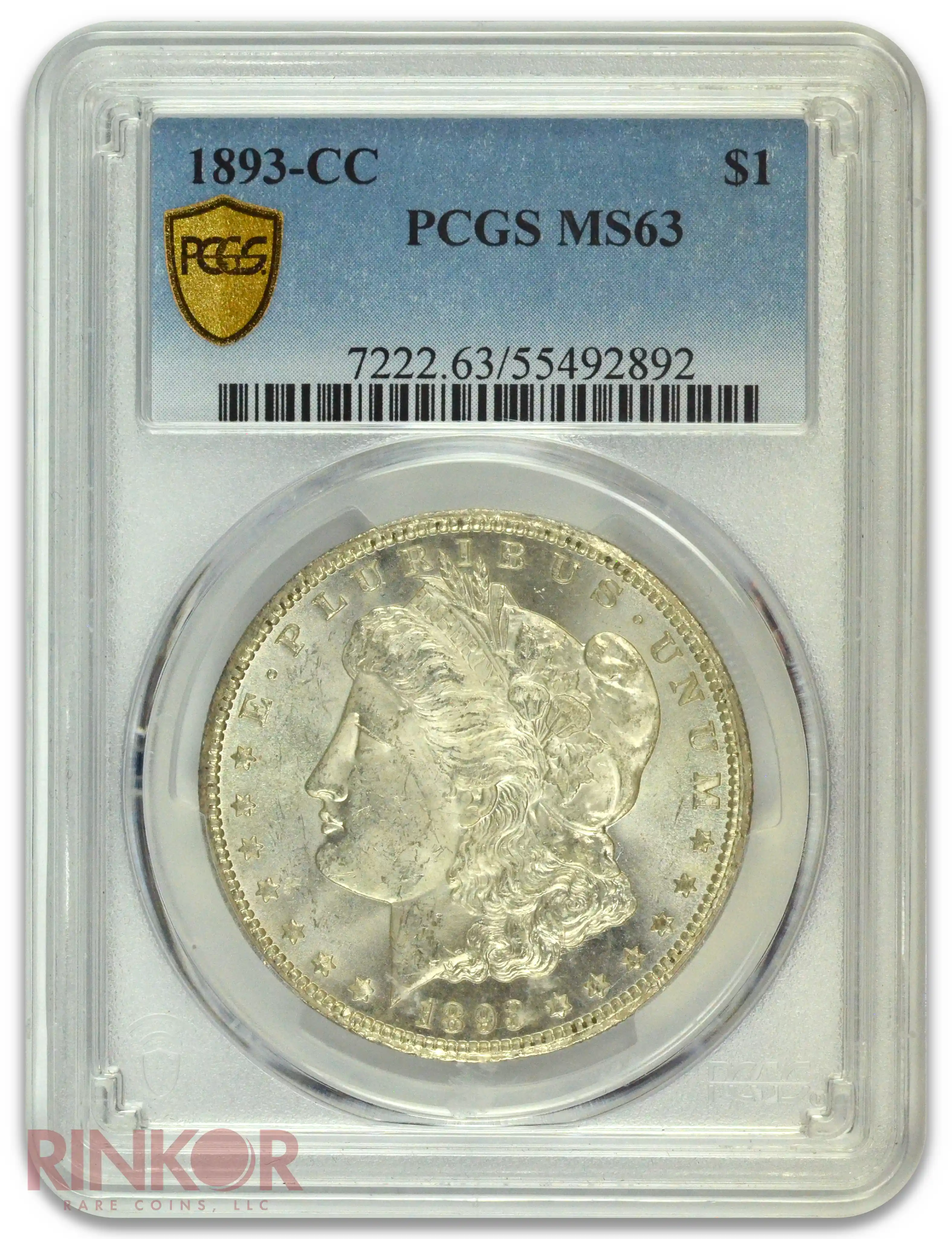 1893-CC $1 Morgan Dollar PCGS MS 63