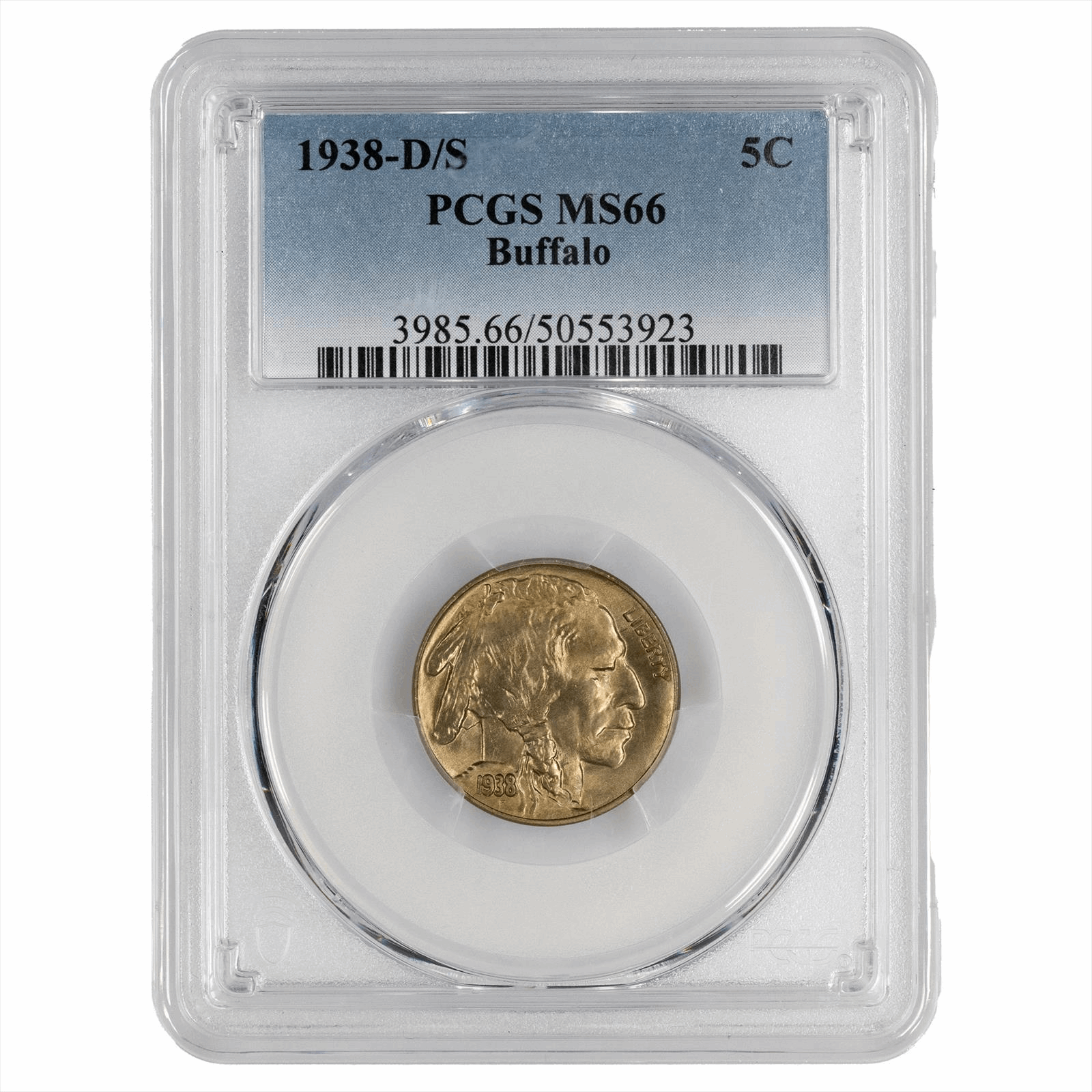1938-D/S Buffalo Nickel 5c PCGS MS 66