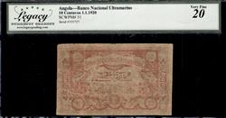 Angola Banco Nacional Ultramarino 10 Centavos 1.1.1920 Very Fine 20 