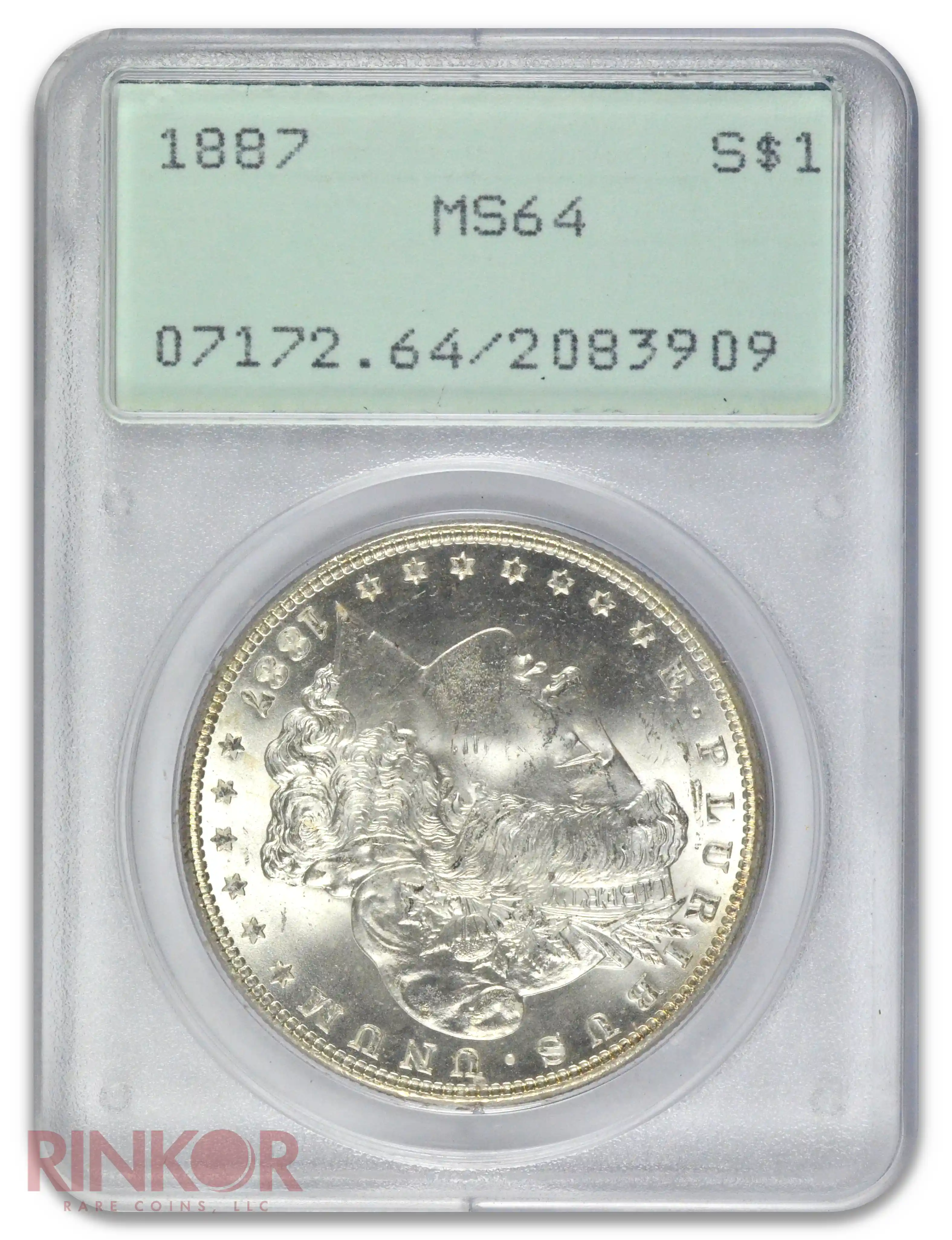 1887 $1 Morgan Dollar PCGS MS 64
