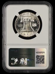 1959 P T2 Reverse Franklin Half Dollar FBL Bill Fivaz Signature Label NGC MS 63