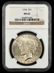 1934 $1 NGC MS 62