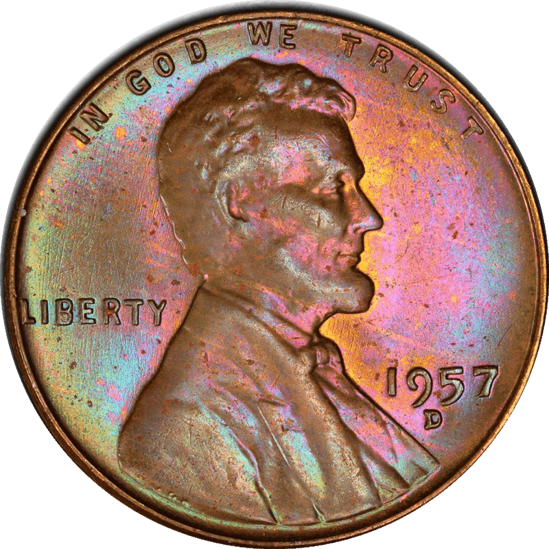 1957-D 1C Lincoln Cent - Type 1 Wheat Reverse PCGS BN #3439-1 MS65