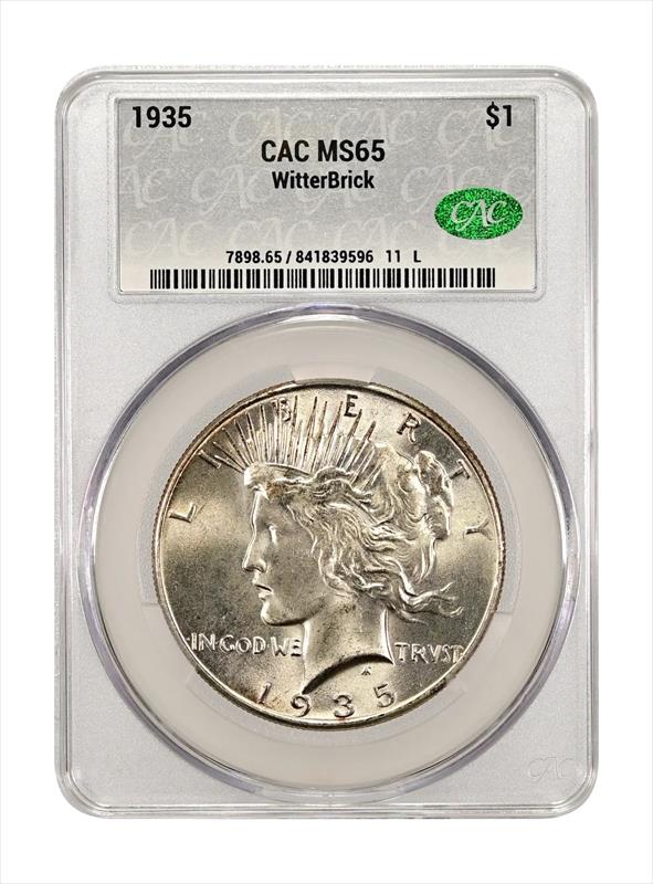 1935 $1 CACG MS 65 WitterBrick