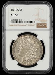 1883 S $1 NGC AU-50