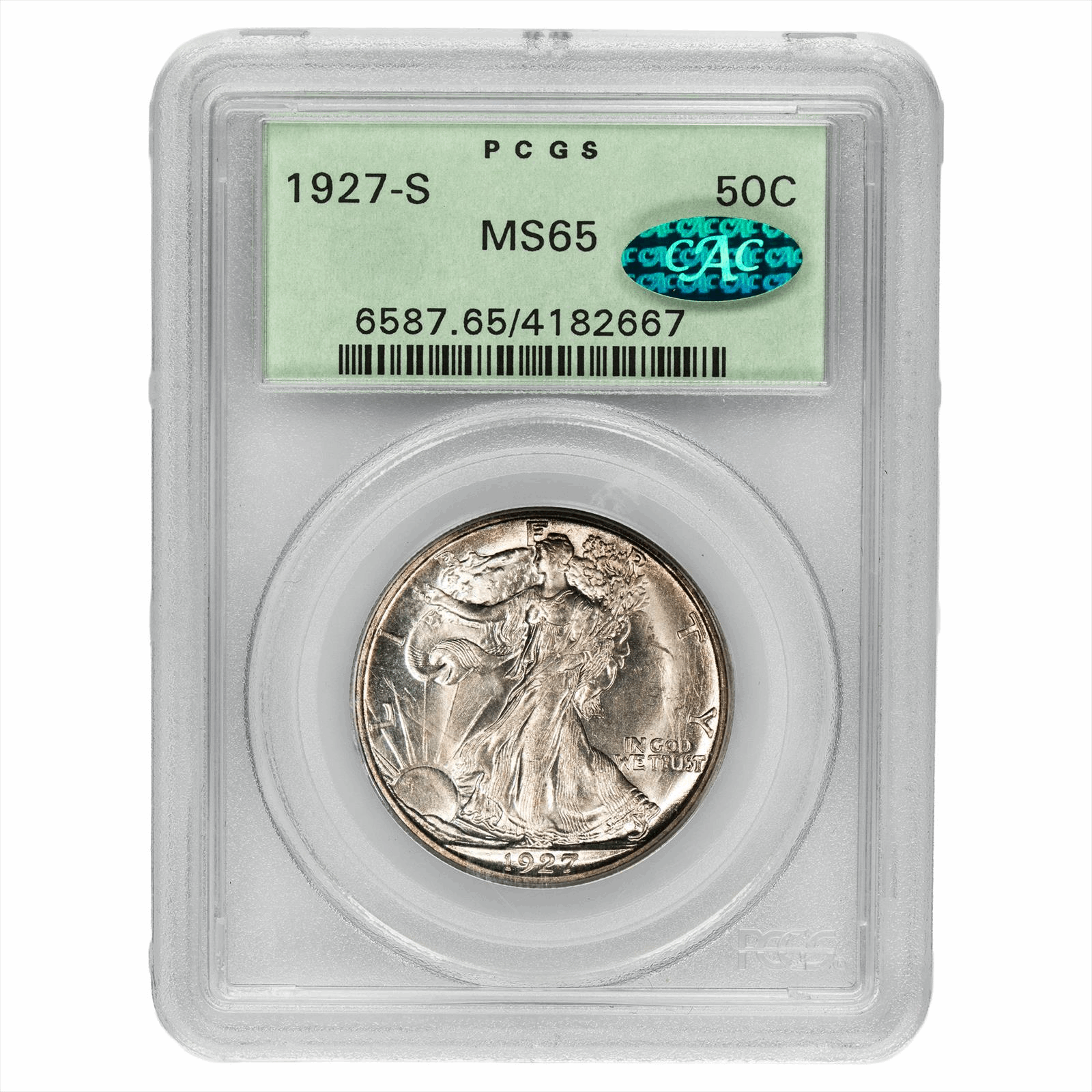 1927-S Walking Liberty Half Dollar 50C PCGS MS 65 CAC