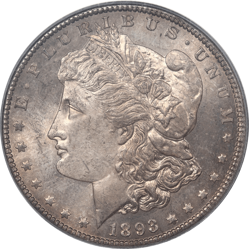 1893-CC Morgan Silver Dollar $1 PCGS MS64 - Rarely Seen Finer