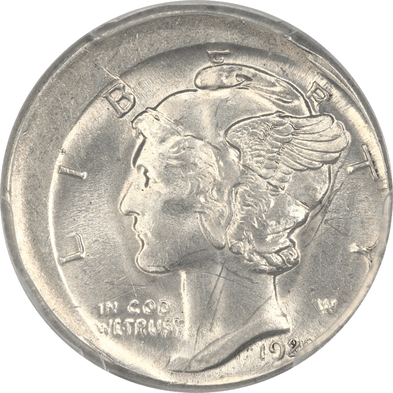 1920 Mercury Dime 10c PCGS UNC DETAILS Mint Error: Stk 10% Off-Center 