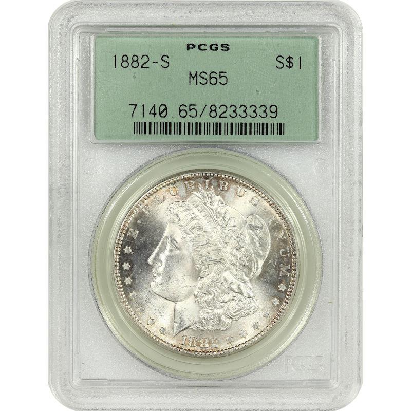 1882-S Morgan Dollar PCGS  MS65 OGH