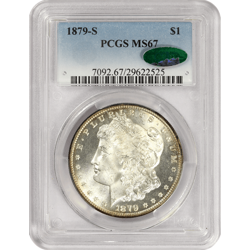 1879-S Morgan Silver Dollar $1 PCGS MS67 CAC - Lustrous 