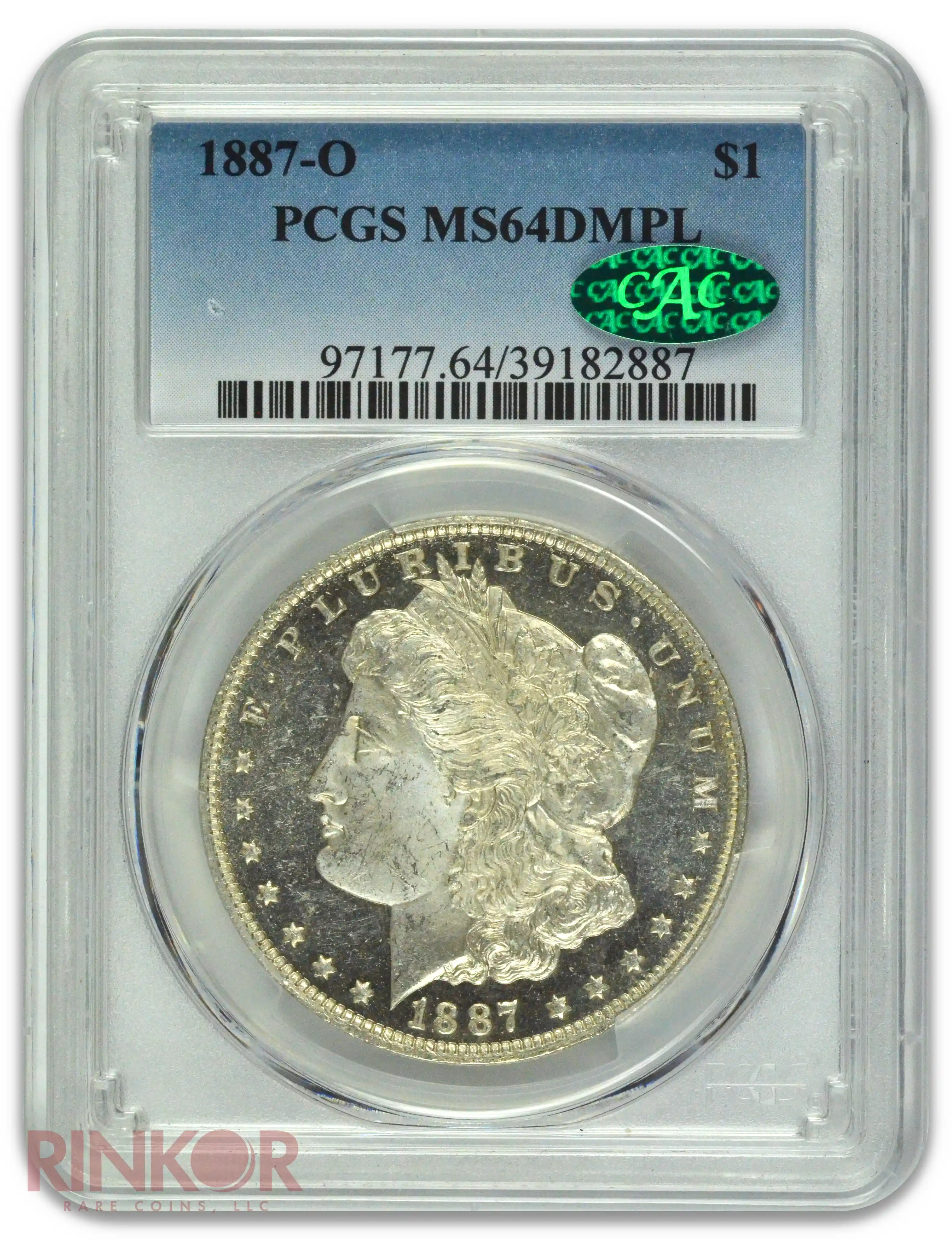 1887-O $1 Morgan Dollar PCGS MS 64 DMPL CAC
