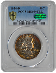 1954-D Franklin PCGS CAC (99) FBL 66+