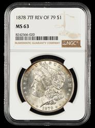 1878 7TF Rev of 79 $1 NGC MS63