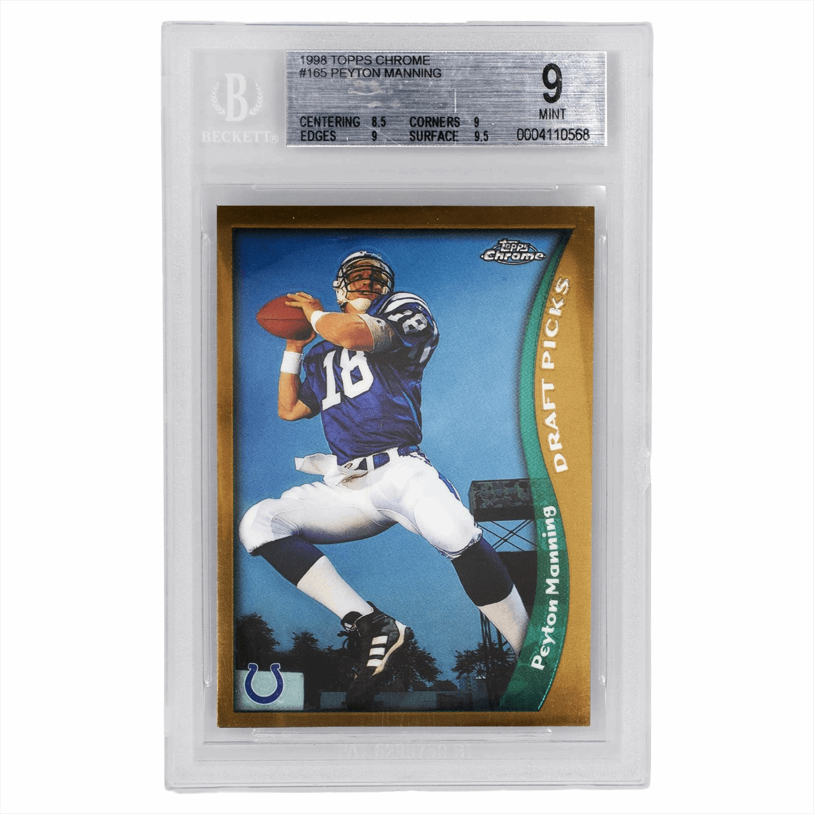 1998 Topps Chrome Peyton Manning #165 BGS Mint 9 