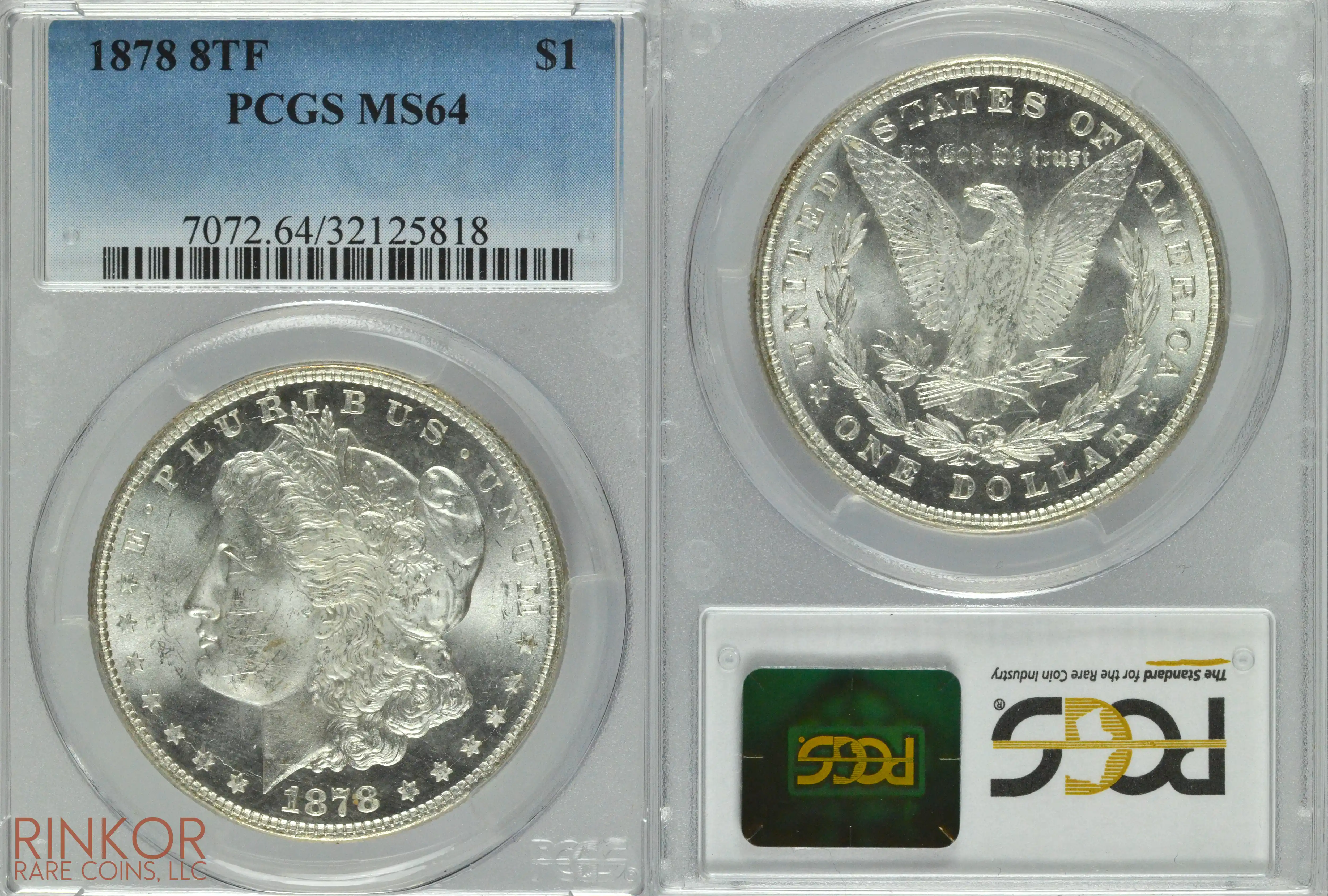 1878 8TF $1 PCGS MS 64