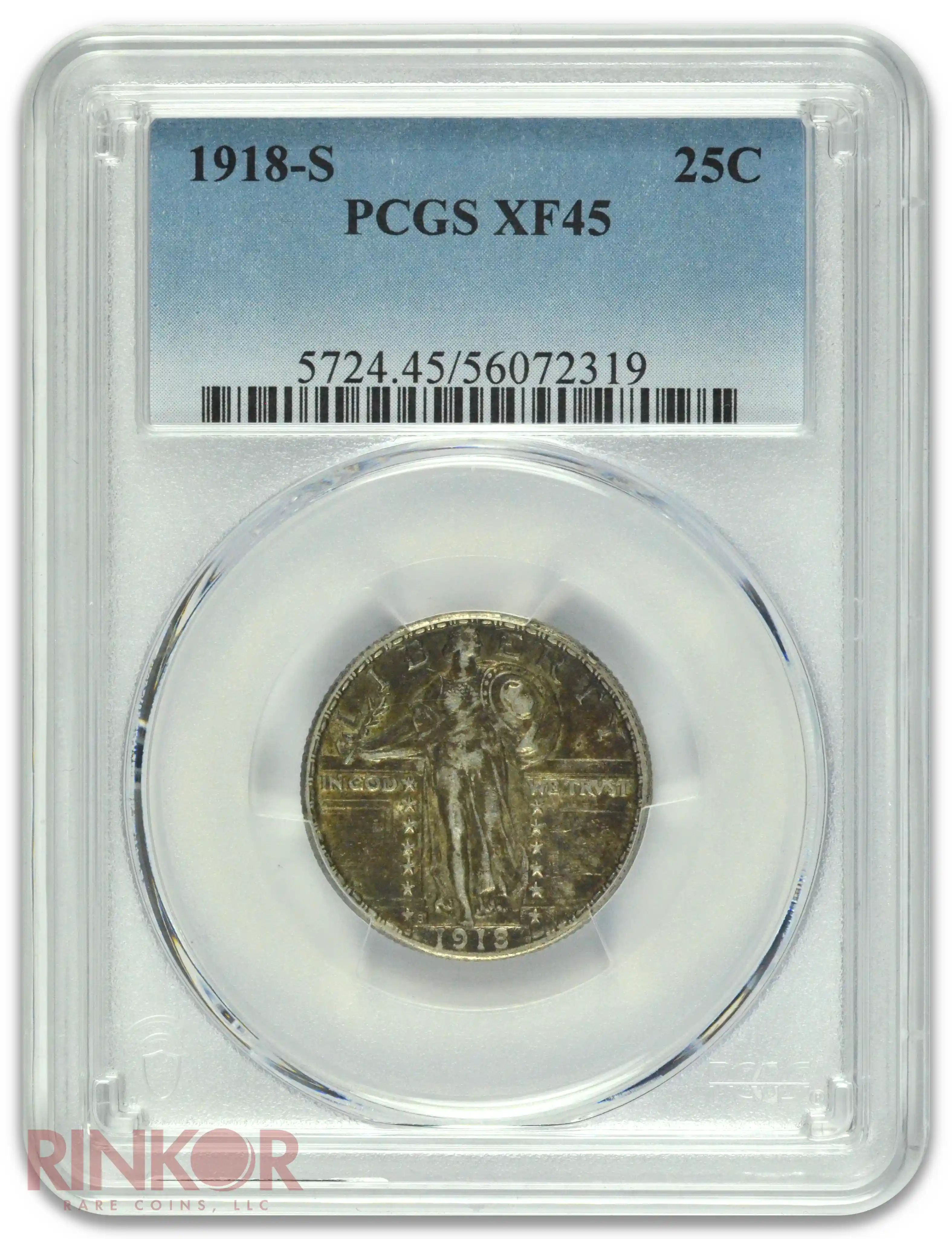1918-S Standing Liberty Quarter PCGS XF-45