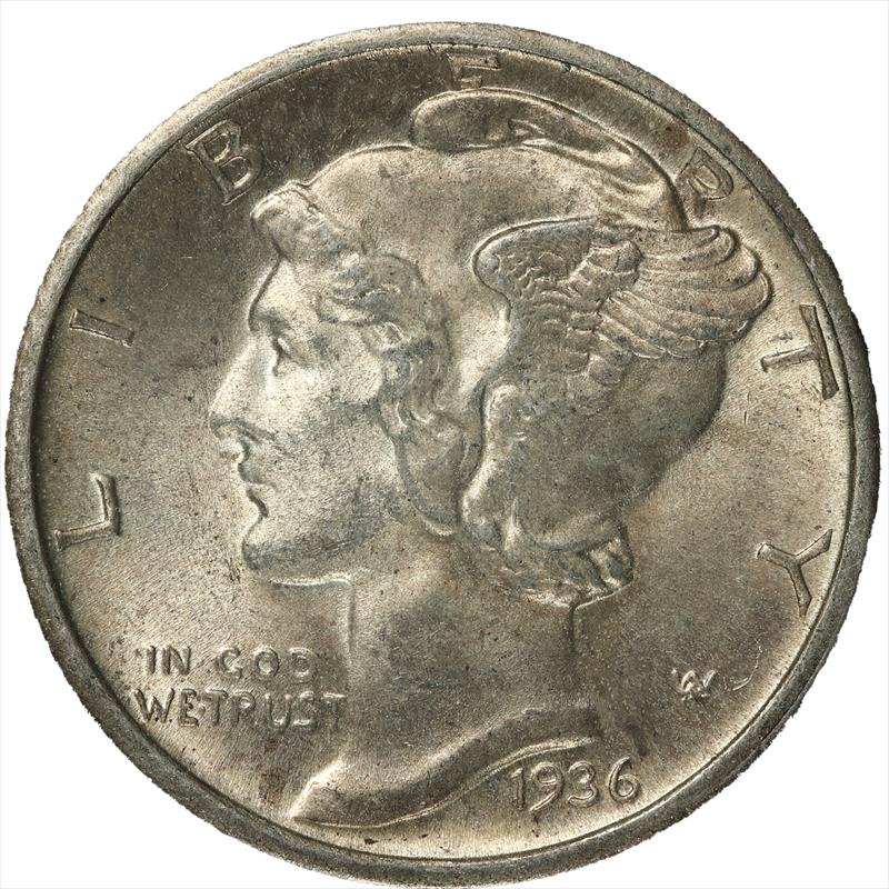 1936-D Mercury Dime 10c, Uncirculated