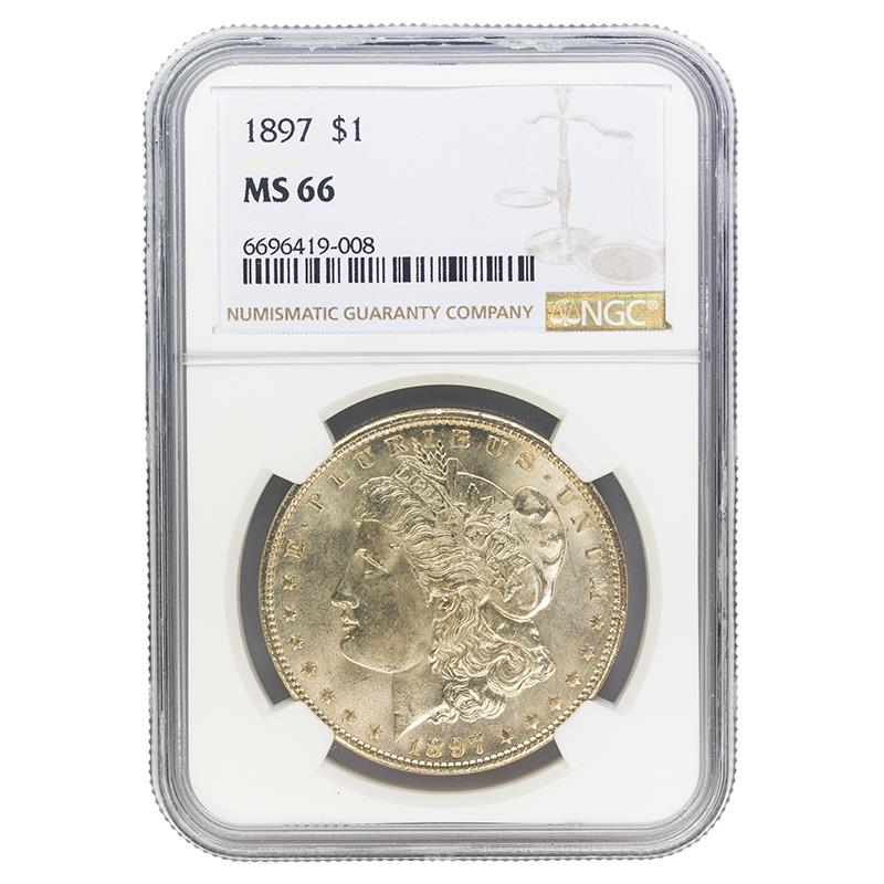 1897 Morgan Dollar, $1 NGC MS 66 