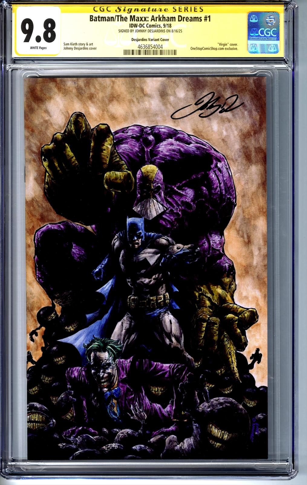 Batman/The Maxx: Arkham Dreams #1 CGC 9.8 Signature Series Signed by Johnny Desjardins (Desjardins Variant Cover) 