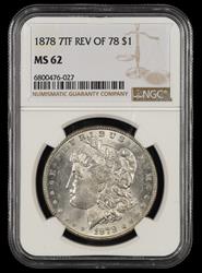 1878 7TF Rev of 78 $1 NGC MS62 MS62
