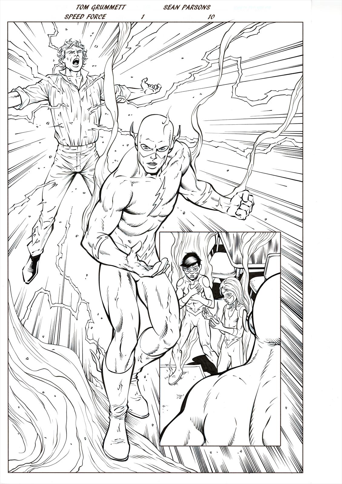 Convergence Speed Force #1, Page 10 Artist:  Tom Grummett (Penciller) ,  Sean  Parsons (Inker) Media Type: Pen and Ink Art Type: Interior Page 