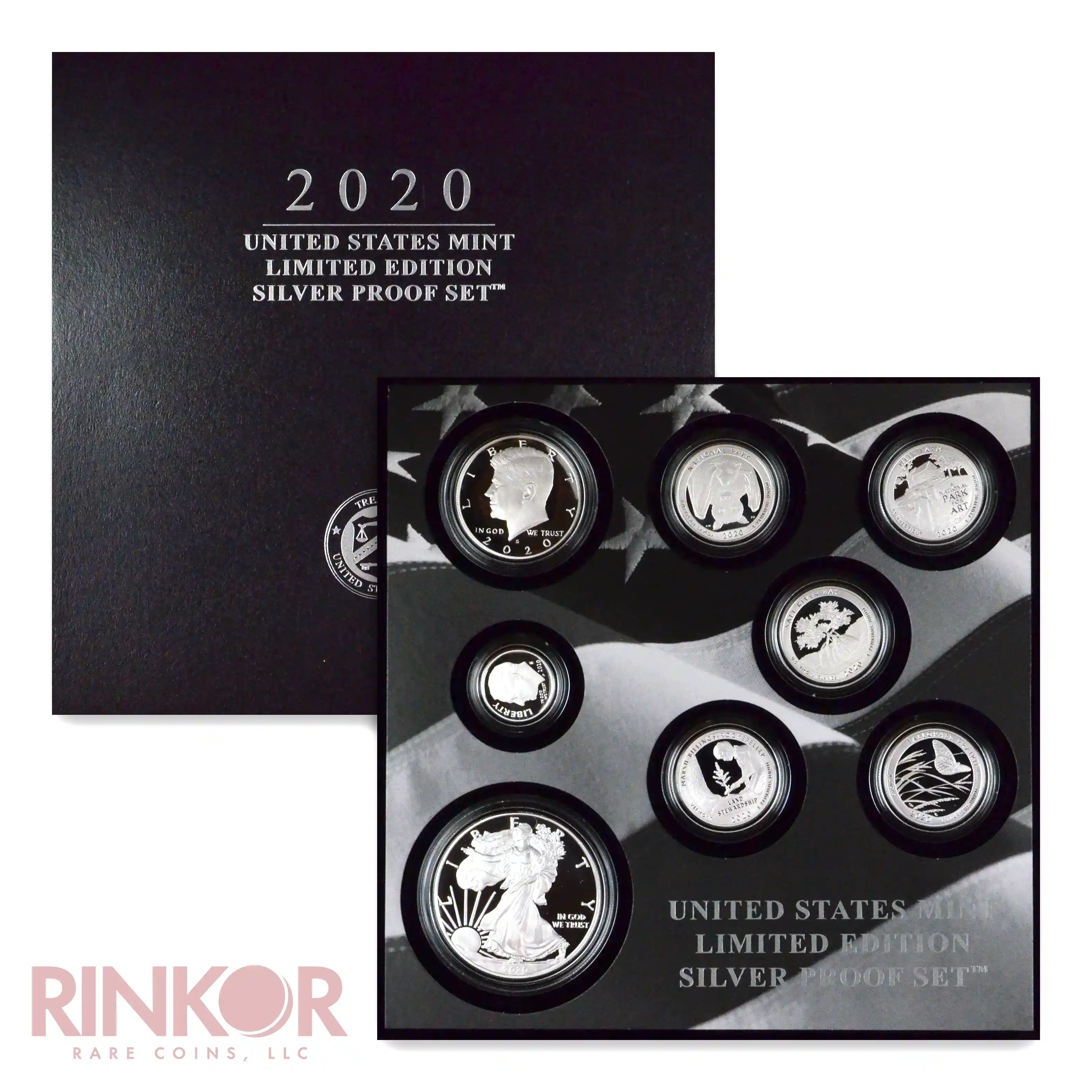 2020-S Limited Edition 8-Coin Silver Proof Set Box and CoA